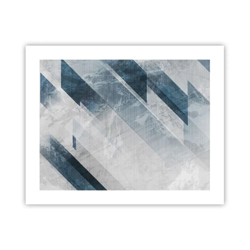 Poster - Räumliche Komposition - graue Bewegung - 50x40 cm