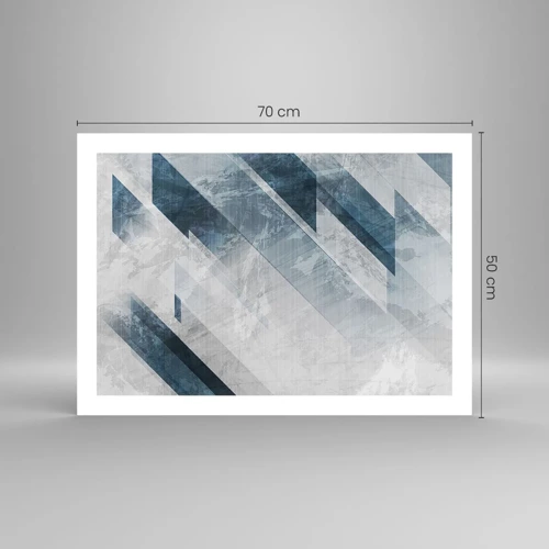 Poster - Räumliche Komposition - graue Bewegung - 70x50 cm