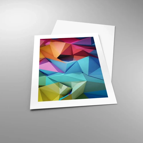 Poster - Regenbogen-Origami - 40x50 cm