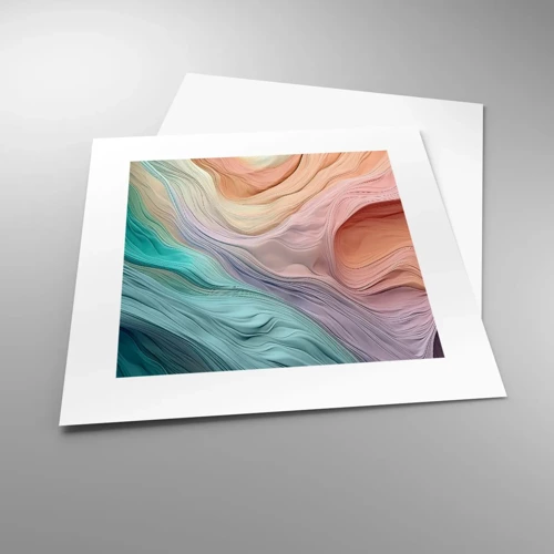 Poster - Regenbogenwelle - 30x30 cm