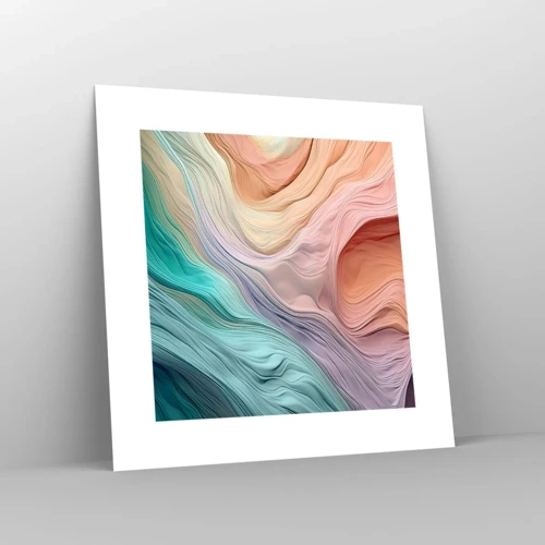 Poster - Regenbogenwelle - 30x30 cm