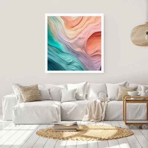 Poster - Regenbogenwelle - 50x50 cm