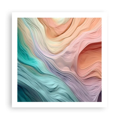 Poster - Regenbogenwelle - 60x60 cm