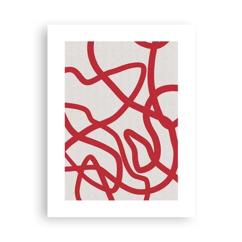 Poster - Rot auf Weiß - 30x40 cm