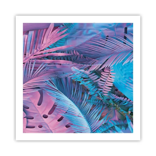 Poster - Tropen in Rosa und Blau - 60x60 cm