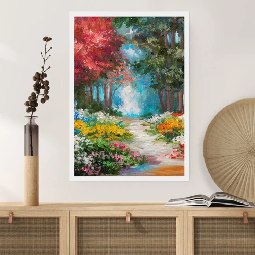 Poster - Waldgarten, Blumenwald - 40x50 cm