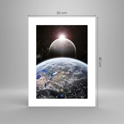 Poster - Weltraumlandschaft - Sonnenaufgang - 30x40 cm
