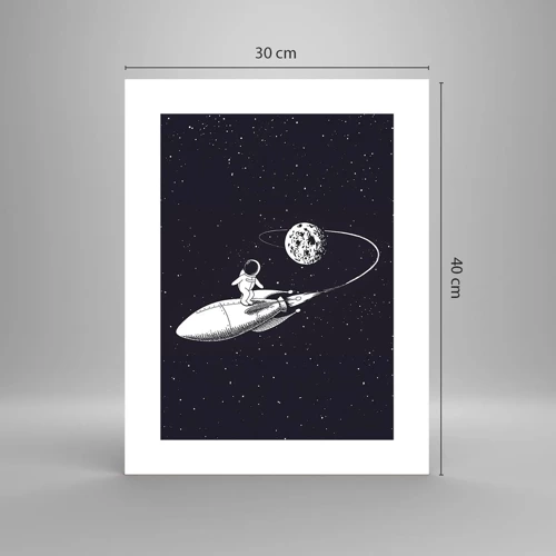 Poster - Weltraumsurfer - 30x40 cm