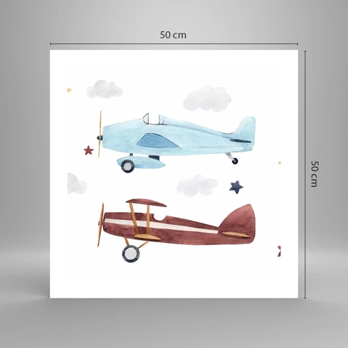 Poster - Wir warten, Herr Pilot! - 50x50 cm