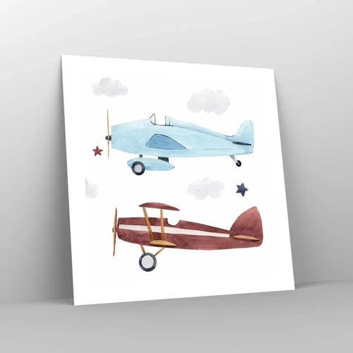 Poster - Wir warten, Herr Pilot! - 50x50 cm