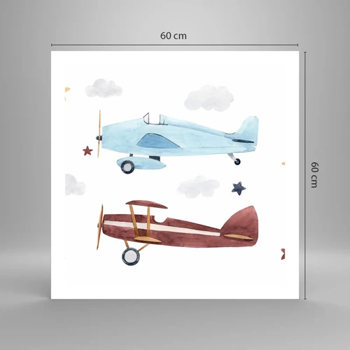 Poster - Wir warten, Herr Pilot! - 60x60 cm