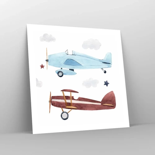 Poster - Wir warten, Herr Pilot! - 60x60 cm