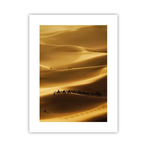 Poster - Wohnwagen in den Wüstenwellen - 30x40 cm