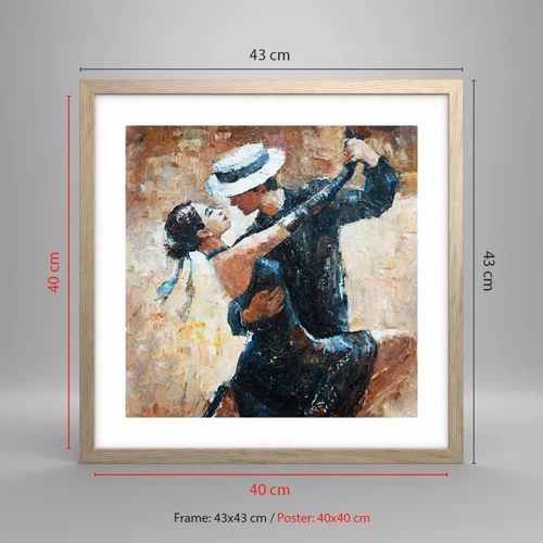 Poster in einem Rahmen aus heller Eiche - A la Rudolf Valentino - 40x40 cm