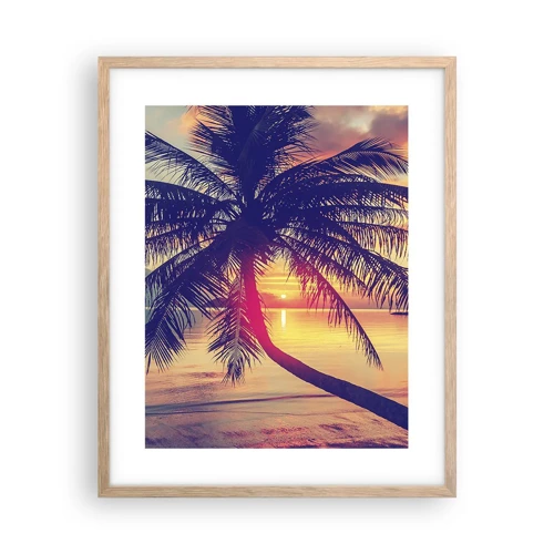 Poster in einem Rahmen aus heller Eiche - Abend unter Palmen - 40x50 cm