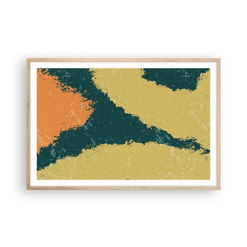 Poster in einem Rahmen aus heller Eiche - Abstraktion – langsame Bewegung - 91x61 cm