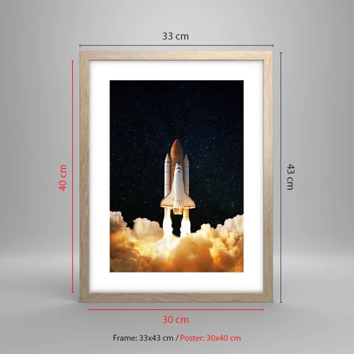 Poster in einem Rahmen aus heller Eiche - Ad Astra! - 30x40 cm