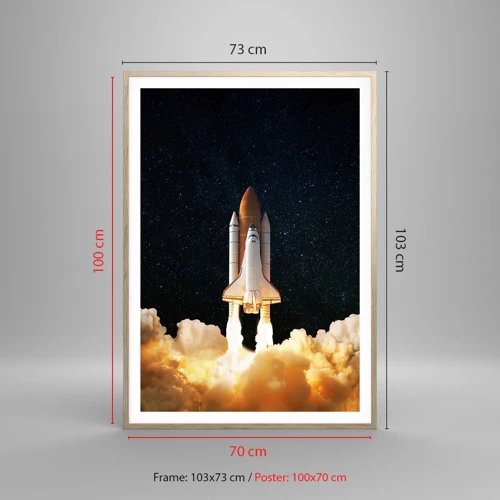 Poster in einem Rahmen aus heller Eiche - Ad Astra! - 70x100 cm