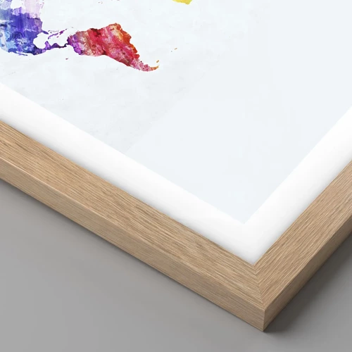 Poster in einem Rahmen aus heller Eiche - Alle Farben der Welt - 50x70 cm