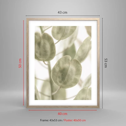 Poster in einem Rahmen aus heller Eiche - Am Anfang waren Blätter... - 40x50 cm