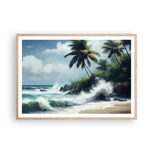 Poster in einem Rahmen aus heller Eiche - Am tropischen Ufer - 100x70 cm