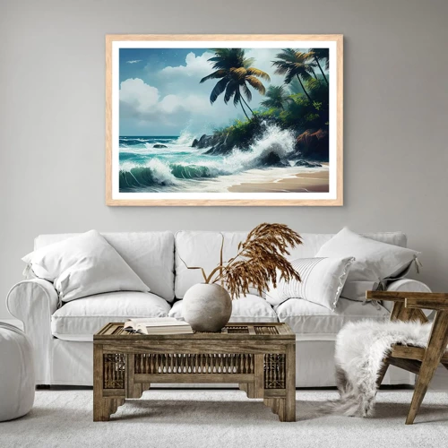 Poster in einem Rahmen aus heller Eiche - Am tropischen Ufer - 100x70 cm