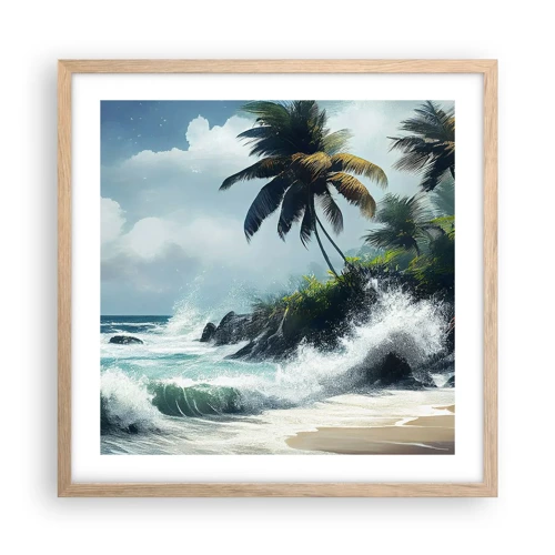 Poster in einem Rahmen aus heller Eiche - Am tropischen Ufer - 50x50 cm
