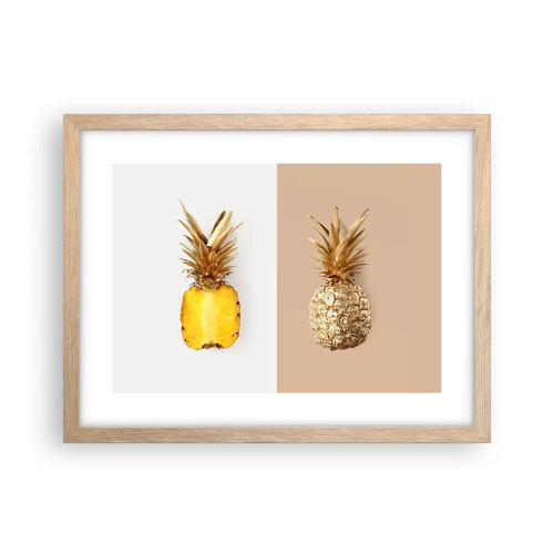 Poster in einem Rahmen aus heller Eiche - Ananas für uns - 40x30 cm