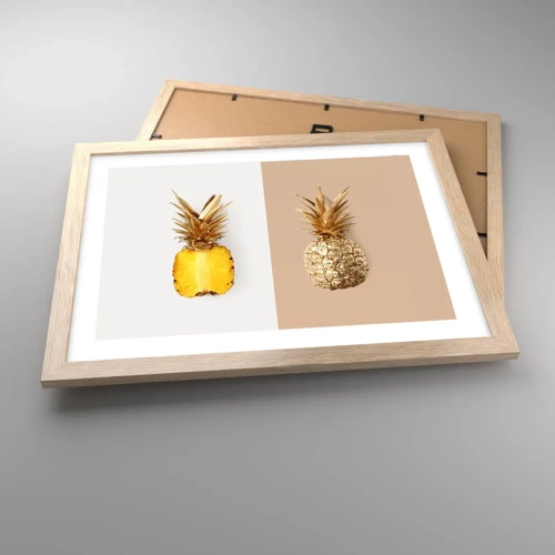 Poster in einem Rahmen aus heller Eiche - Ananas für uns - 40x30 cm