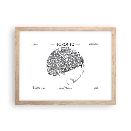 Poster in einem Rahmen aus heller Eiche - Anatomie von Toronto - 40x30 cm