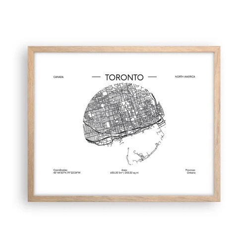 Poster in einem Rahmen aus heller Eiche - Anatomie von Toronto - 50x40 cm