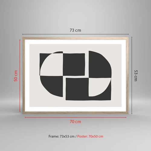 Poster in einem Rahmen aus heller Eiche - Antithese - Synthese - 70x50 cm