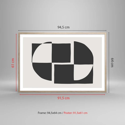 Poster in einem Rahmen aus heller Eiche - Antithese - Synthese - 91x61 cm