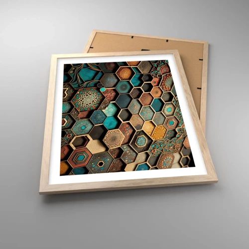 Poster in einem Rahmen aus heller Eiche - Arabische Ornamente – Variation - 40x50 cm