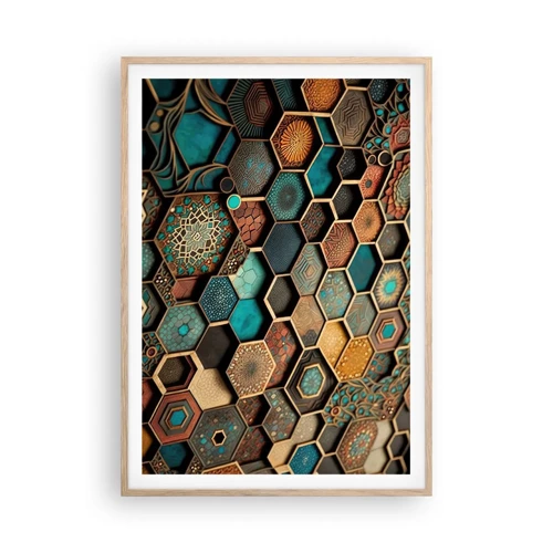 Poster in einem Rahmen aus heller Eiche - Arabische Ornamente – Variation - 70x100 cm