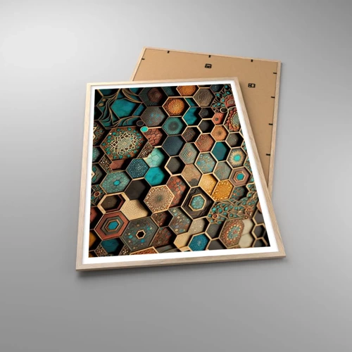Poster in einem Rahmen aus heller Eiche - Arabische Ornamente – Variation - 70x100 cm