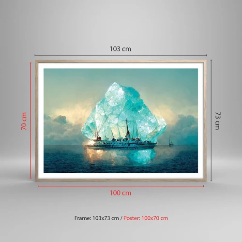 Poster in einem Rahmen aus heller Eiche - Arktischer Diamant - 100x70 cm