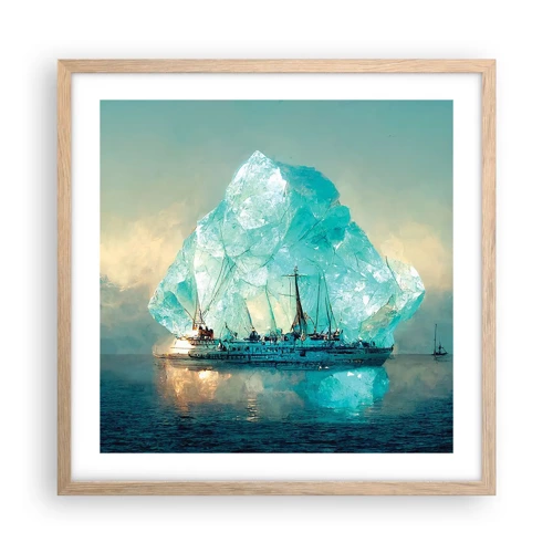 Poster in einem Rahmen aus heller Eiche - Arktischer Diamant - 50x50 cm