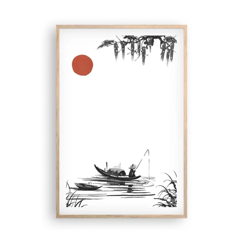 Poster in einem Rahmen aus heller Eiche - Asiatischer Nachmittag - 61x91 cm