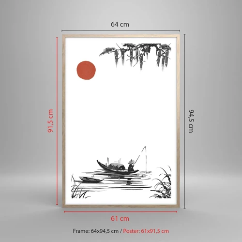 Poster in einem Rahmen aus heller Eiche - Asiatischer Nachmittag - 61x91 cm