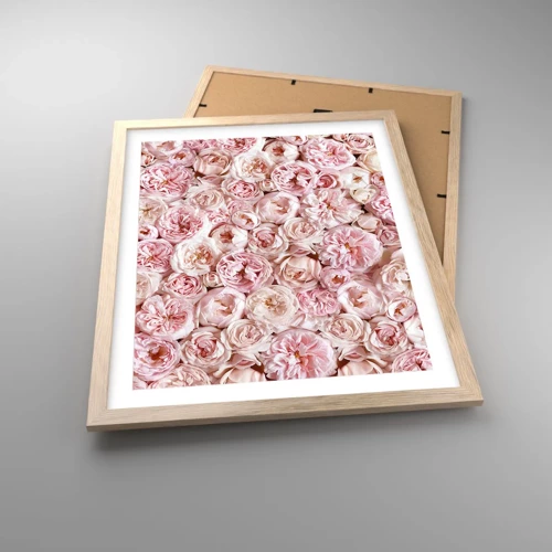 Poster in einem Rahmen aus heller Eiche - Auf Rosen gebettet - 40x50 cm