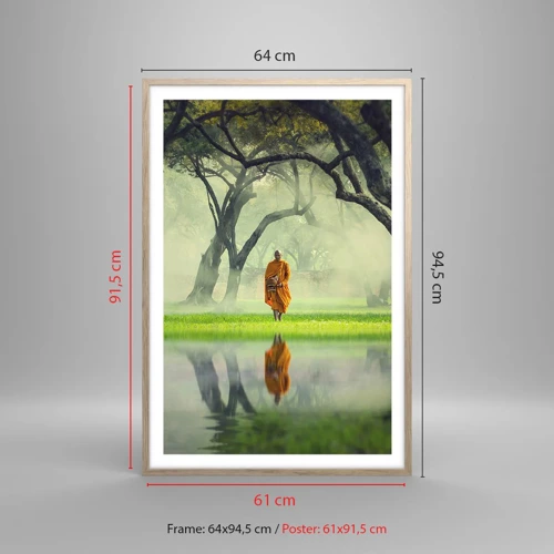 Poster in einem Rahmen aus heller Eiche - Auf dem Weg zur Erleuchtung - 61x91 cm