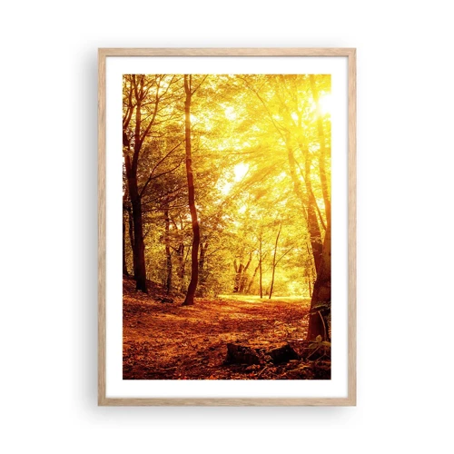 Poster in einem Rahmen aus heller Eiche - Auf die goldene Lichtung - 50x70 cm