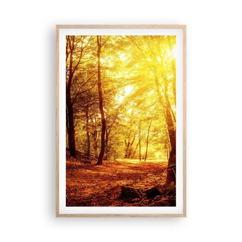 Poster in einem Rahmen aus heller Eiche - Auf die goldene Lichtung - 61x91 cm