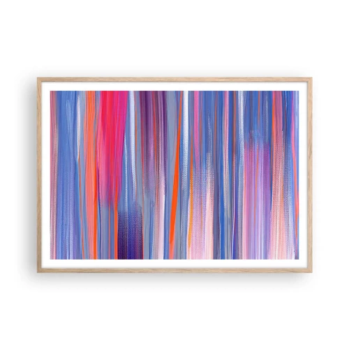 Poster in einem Rahmen aus heller Eiche - Aufstieg zum Regenbogen - 100x70 cm