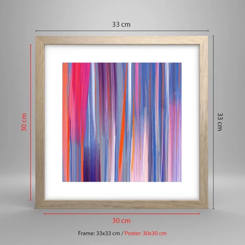 Poster in einem Rahmen aus heller Eiche - Aufstieg zum Regenbogen - 30x30 cm