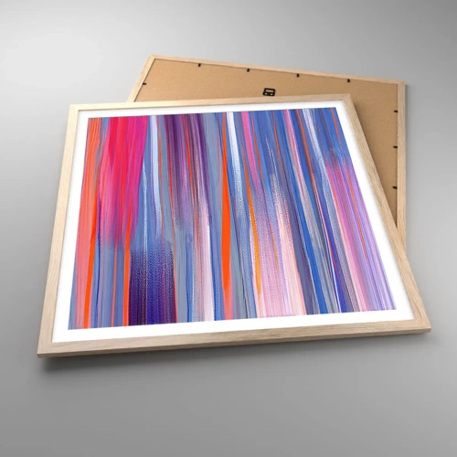 Poster in einem Rahmen aus heller Eiche - Aufstieg zum Regenbogen - 60x60 cm