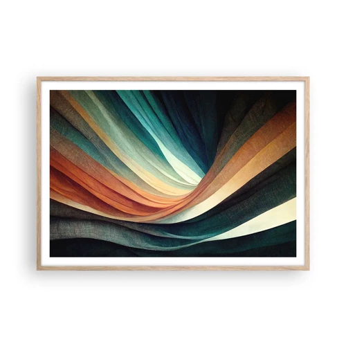 Poster in einem Rahmen aus heller Eiche - Aus Farben gewebt - 100x70 cm