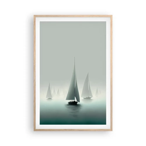 Poster in einem Rahmen aus heller Eiche - Aus Nebel - 61x91 cm
