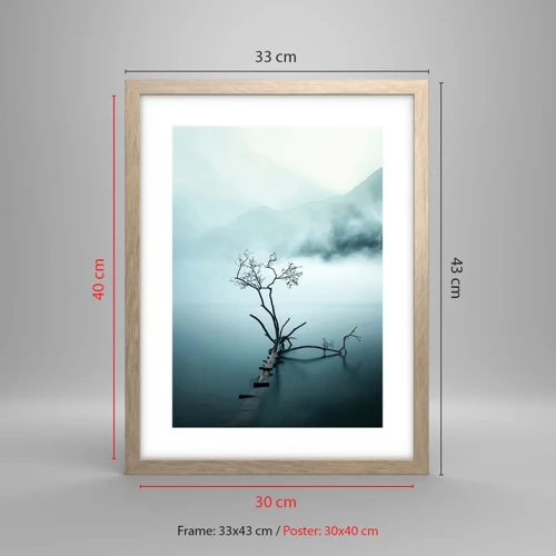Poster in einem Rahmen aus heller Eiche - Aus Wasser und Nebel - 30x40 cm